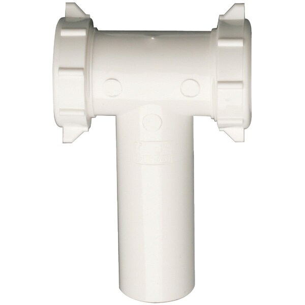 All-Source 1-1/2 In. White Plastic Center Outlet Tee and Tailpiece Slip Joint 130WK - main